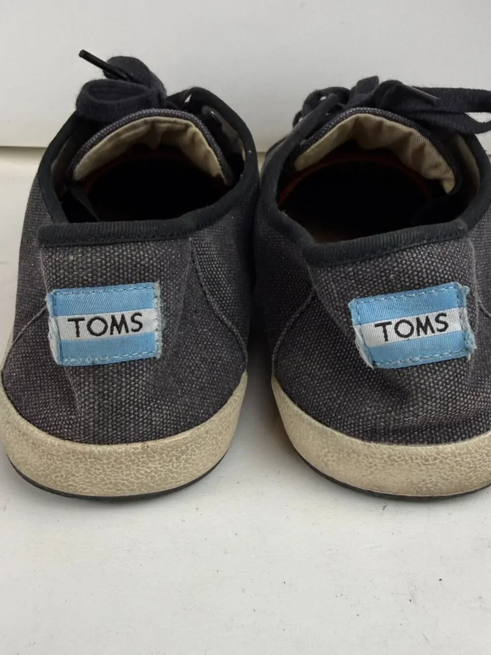 Men's TOMS Black Canvas Casual Lace-Up Sneakers Shoes Size 9 US (EU 42)